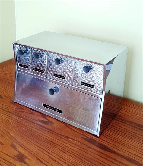 vintage metal bread box pinterest|vintage stainless steel bread box.